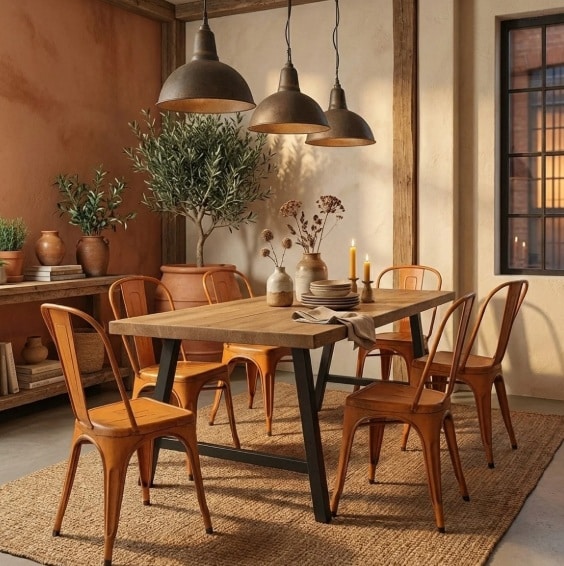 Chaises industrielle vintage en Métal en 5 coloris – Image 2
