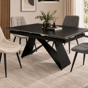 Chaise de Salle à Manger Lesedi en tissu pied métal noir