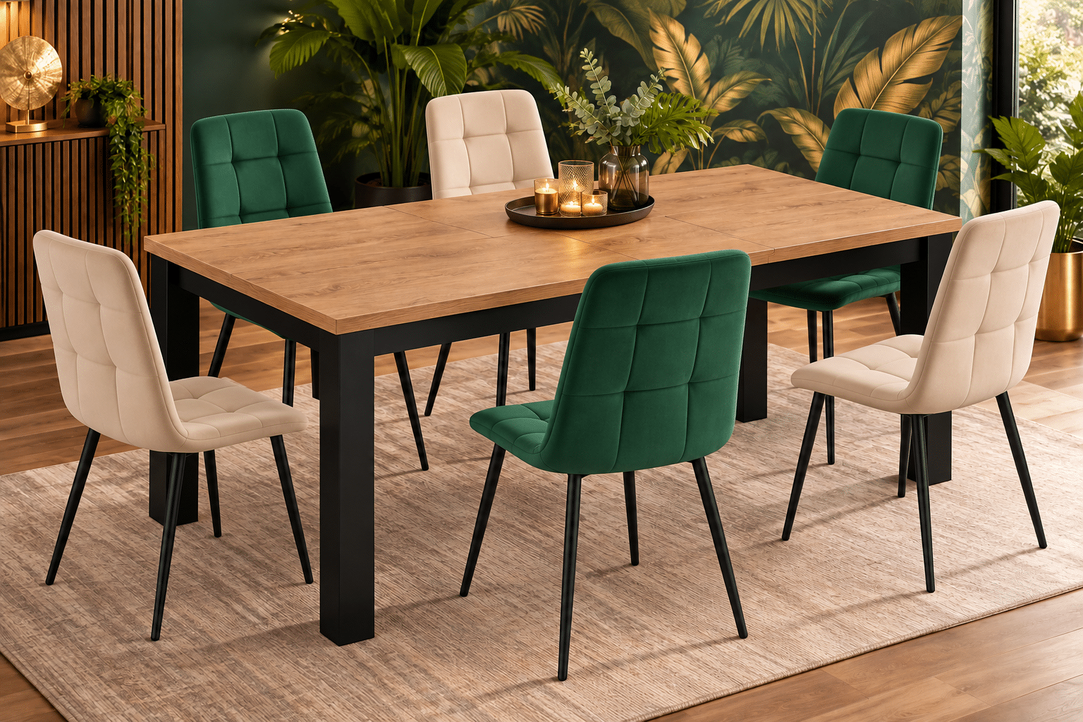 Table à Manger avec rallonge Miami – Décor chêne denver Oak