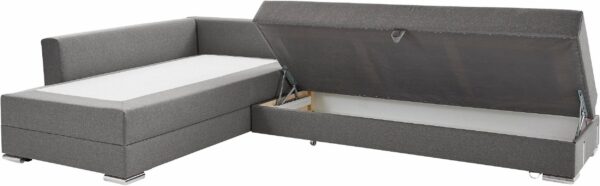 Canapé d’angle convertible INOSIGN Night & Day, en tissu gris clair – Image 3