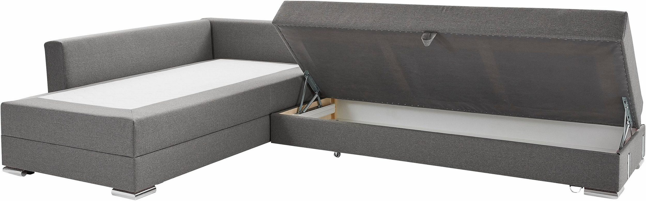 Canapé d’angle convertible INOSIGN Night & Day, en tissu gris clair – Image 3
