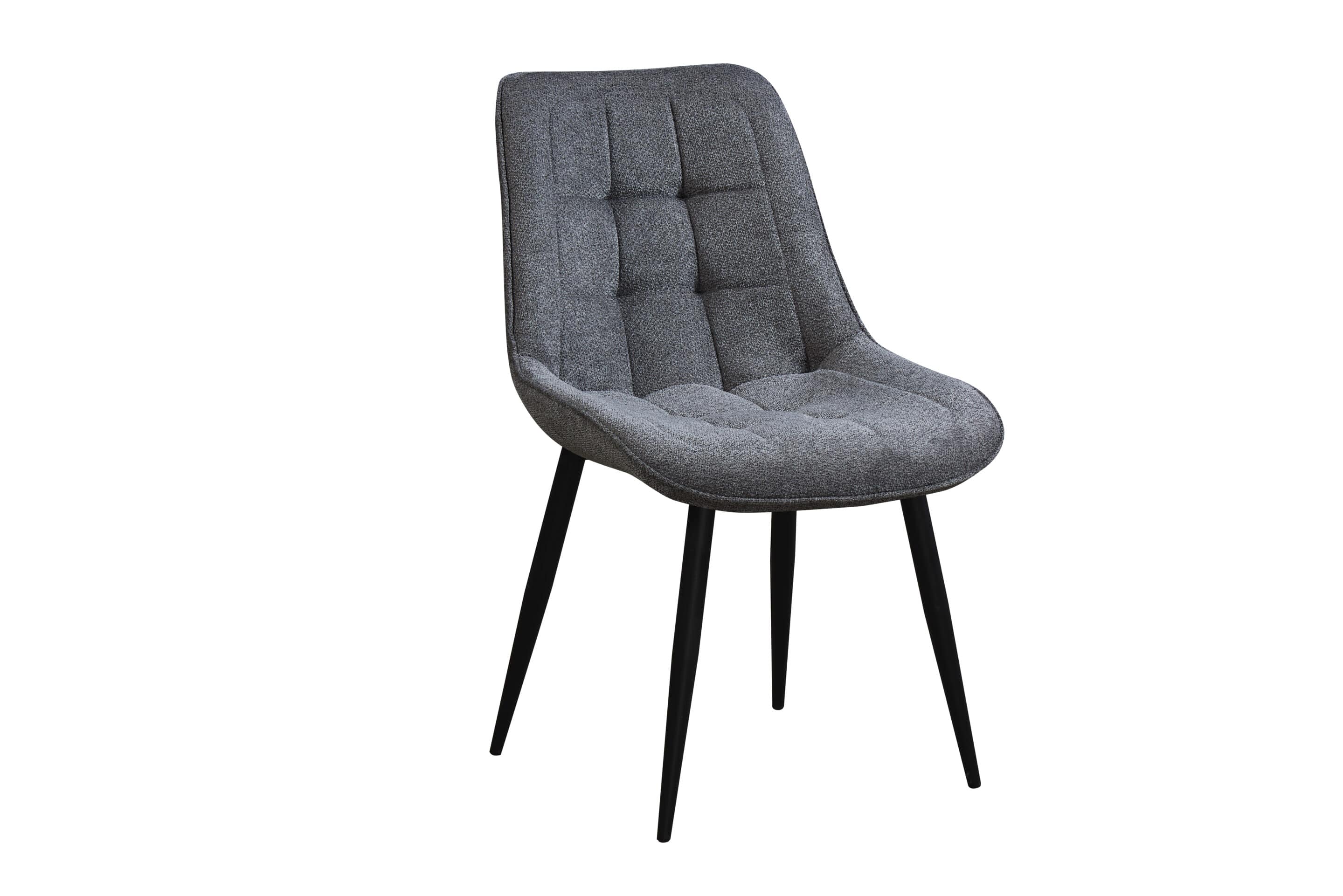 Chaise de Salle à Manger Lesedi en tissu pied métal noir