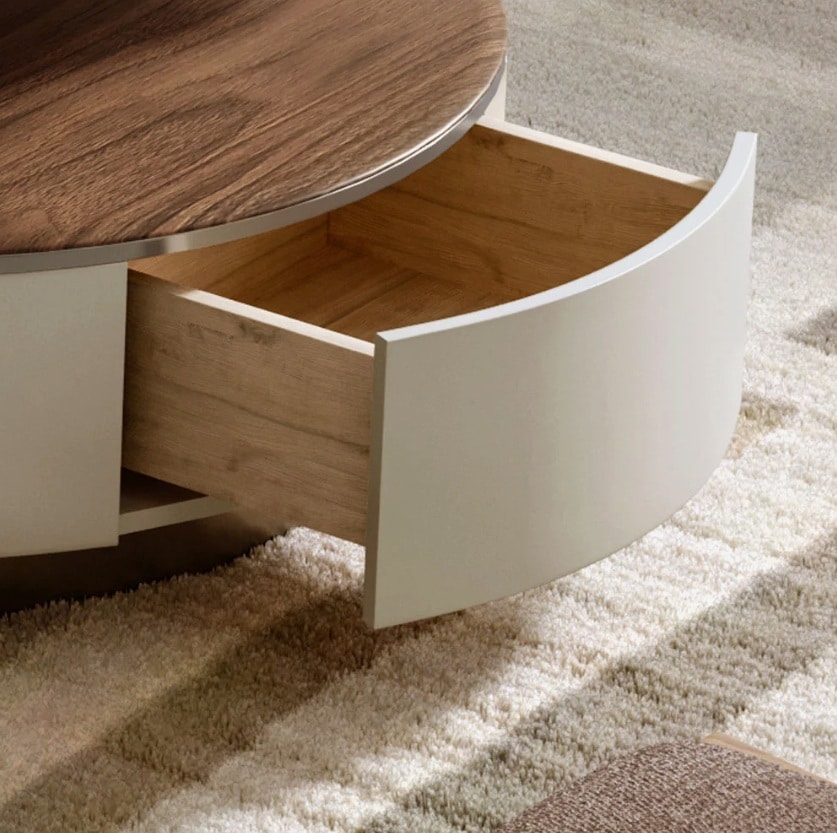 table Basse en forme de feuille en bois métal – Image 3