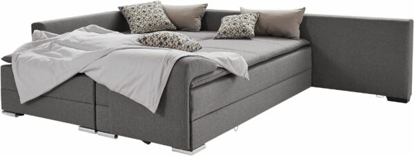 Canapé d’angle convertible INOSIGN Night & Day, en tissu gris clair – Image 5