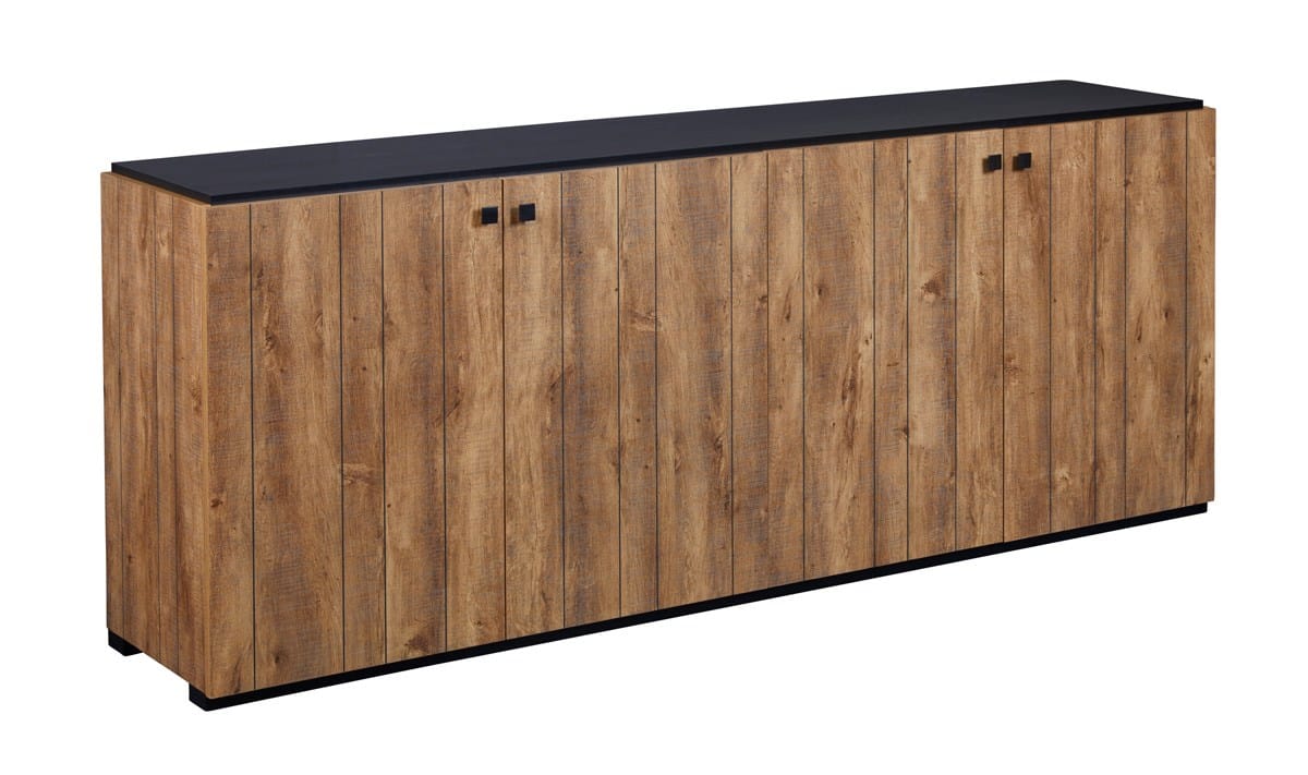 Buffet – Miami – Décor Chêne Denver et Noir – 225 cm – Image 3