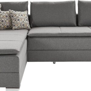 Canapé d’angle convertible INOSIGN Night & Day, en tissu gris clair