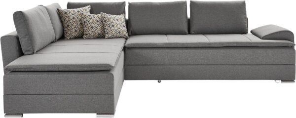 Canapé d’angle convertible INOSIGN Night & Day, en tissu gris clair