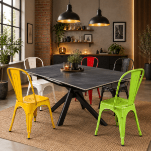 Chaises industrielle vintage en Métal en 5 coloris
