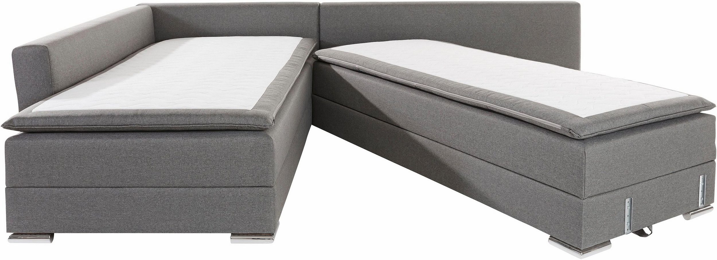 Canapé d’angle convertible INOSIGN Night & Day, en tissu gris clair – Image 4