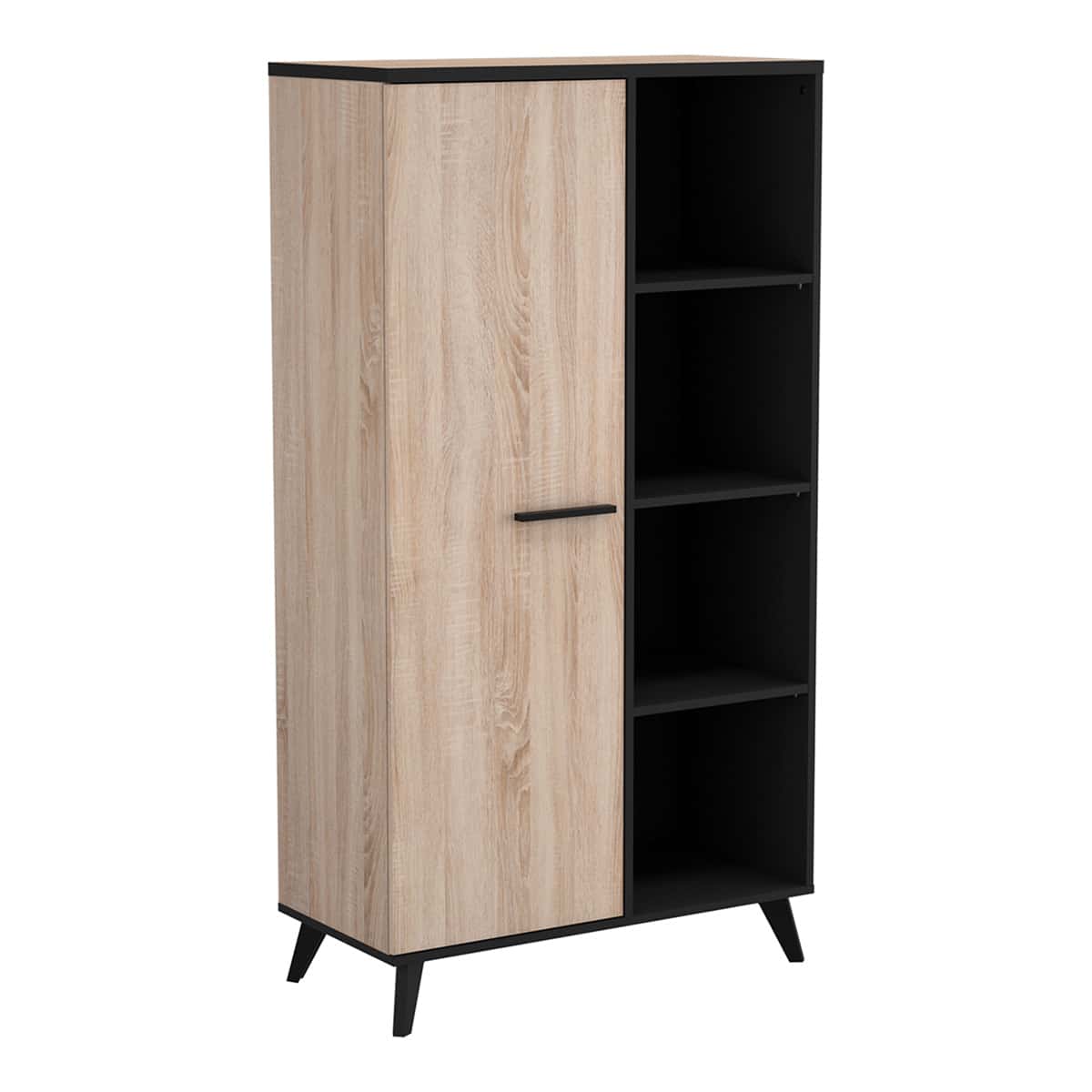 Buffet haut WAYNE – 1 porte et 4 niches – Naturel – Image 2