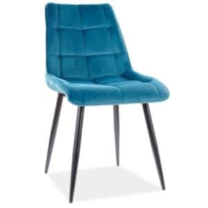 Chaise Lisboa en velours avec pieds noirs – Image 2