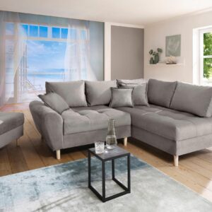 Canapé d'angle convertible et réversible Rice  en velours taupe