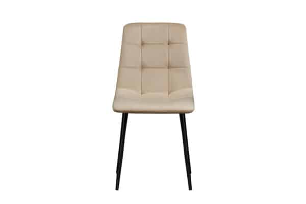 Chaise BIJORN de Salle a Manger Scandinaves Capitonnées Métal en velours beige – Image 2
