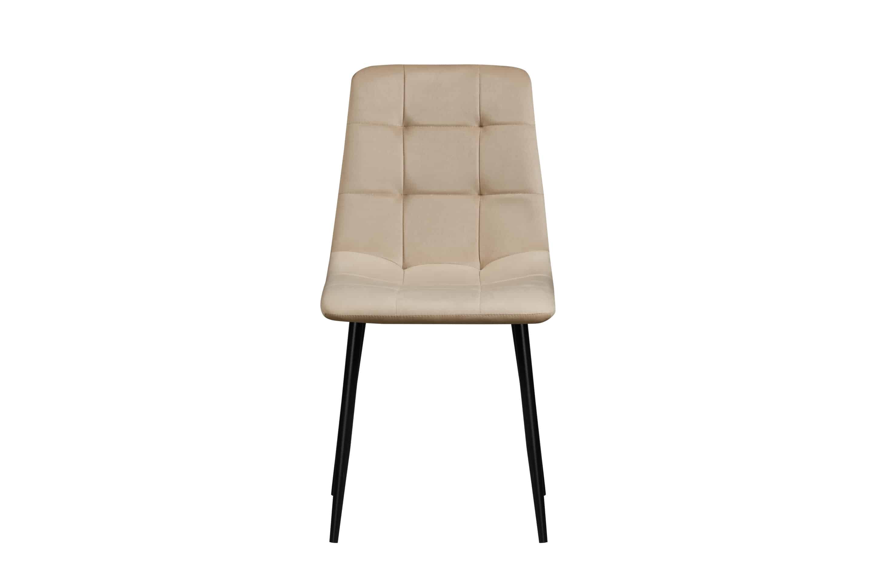 Chaise BIJORN de Salle a Manger Scandinaves Capitonnées Métal en velours beige – Image 2