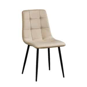 Chaise BIJORN de Salle a Manger Scandinaves Capitonnées Métal en velours beige