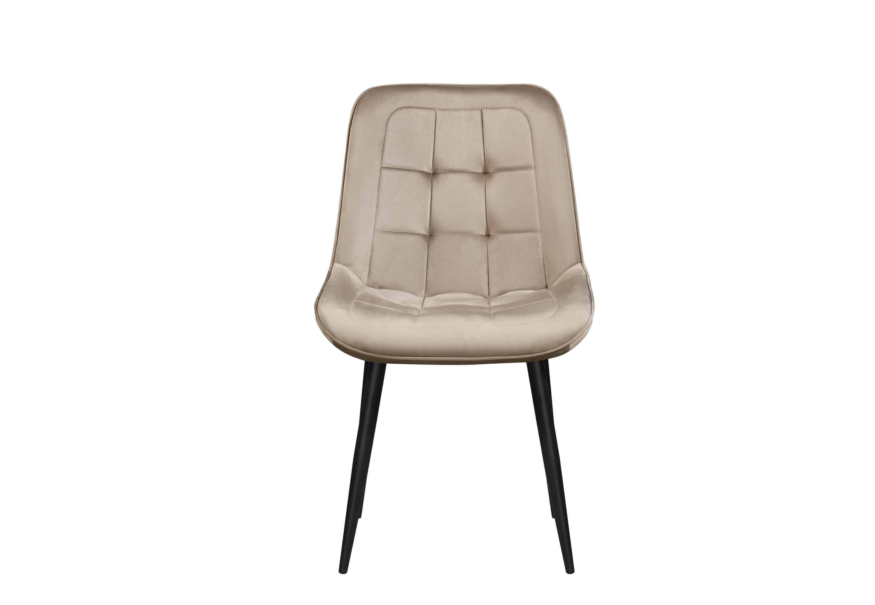 Chaise de Salle à Manger Lesedi en velours taupe
