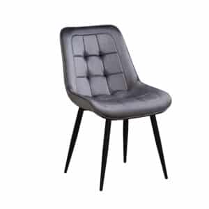Chaise de Salle à Manger Lesedi en velours gris