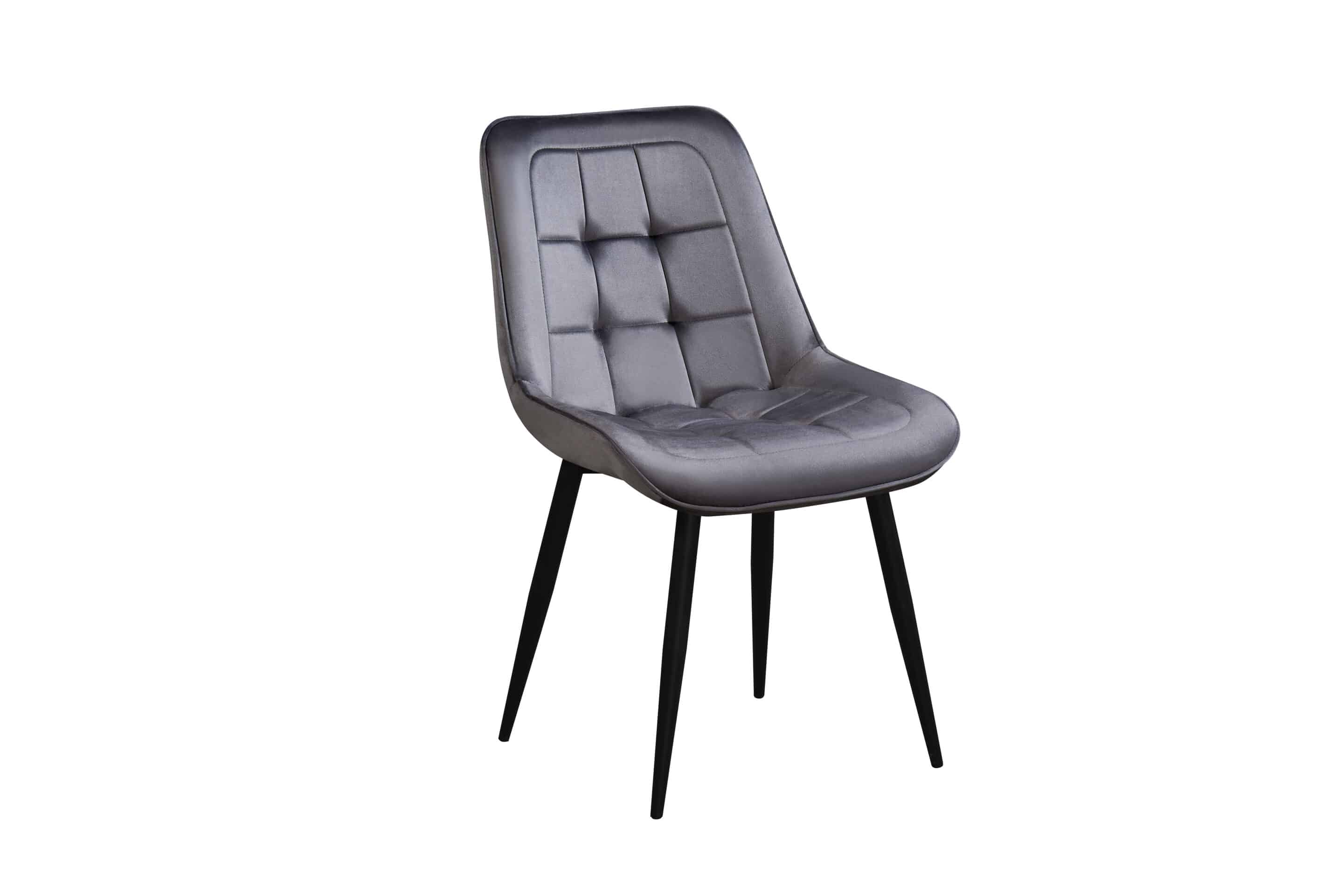 Chaise de Salle à Manger Lesedi en velours gris