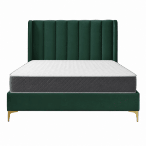 Lit Villette 140 x 190 en velours vert