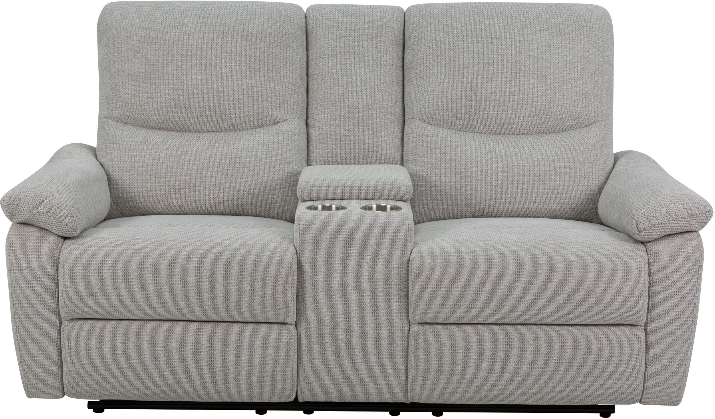 Canapé 2 places Theron avec 2 relax électrique en tissu gris clair – Image 2