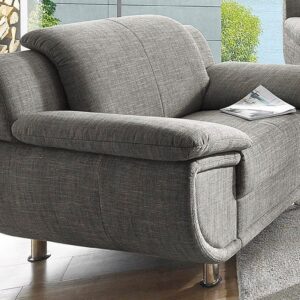 Fauteuil TRENDMANUFAKTUR Rando avec un noyau de ressort confortable en tissu gris clair sablé
