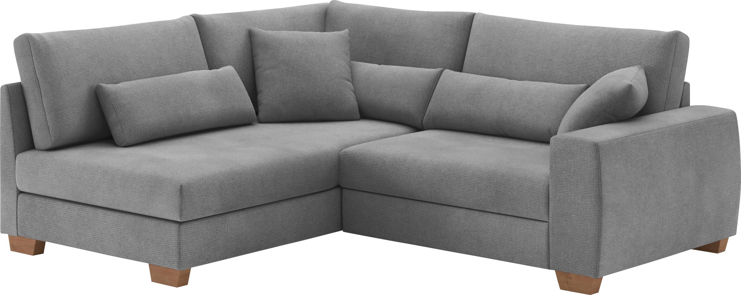 Canapé d’angle convertible Mr. Couch HELENA, Avec noyau à ressort en microfibre gris – Image 2