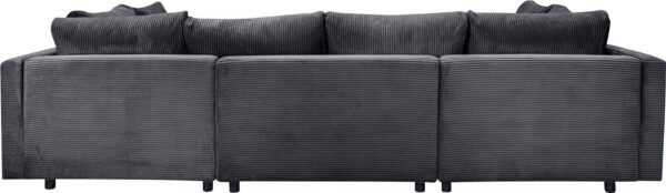 Canapé convertible panoramique avec le pouf en velours côtelé Anthracite – Image 4
