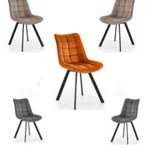 MSO Chaise Contemporaine en Velours avec Pieds en Métal Noir Liberty Disponible en 3 coloris