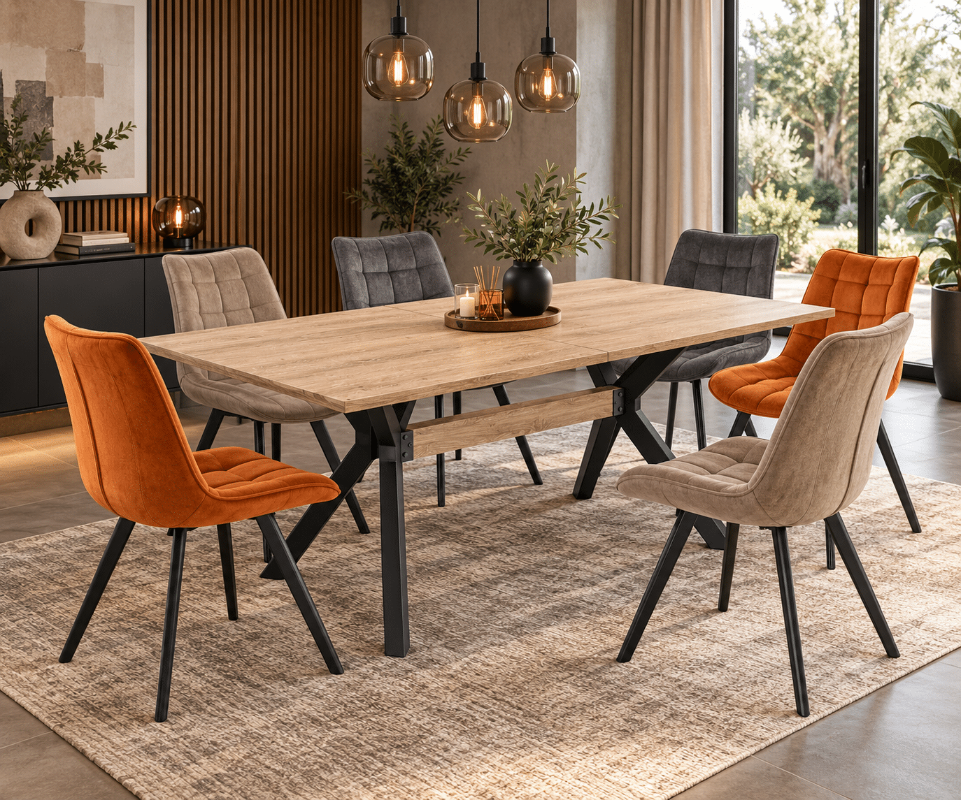 MSO Chaise Contemporaine en Velours avec Pieds en Métal Noir Liberty Disponible en 3 coloris