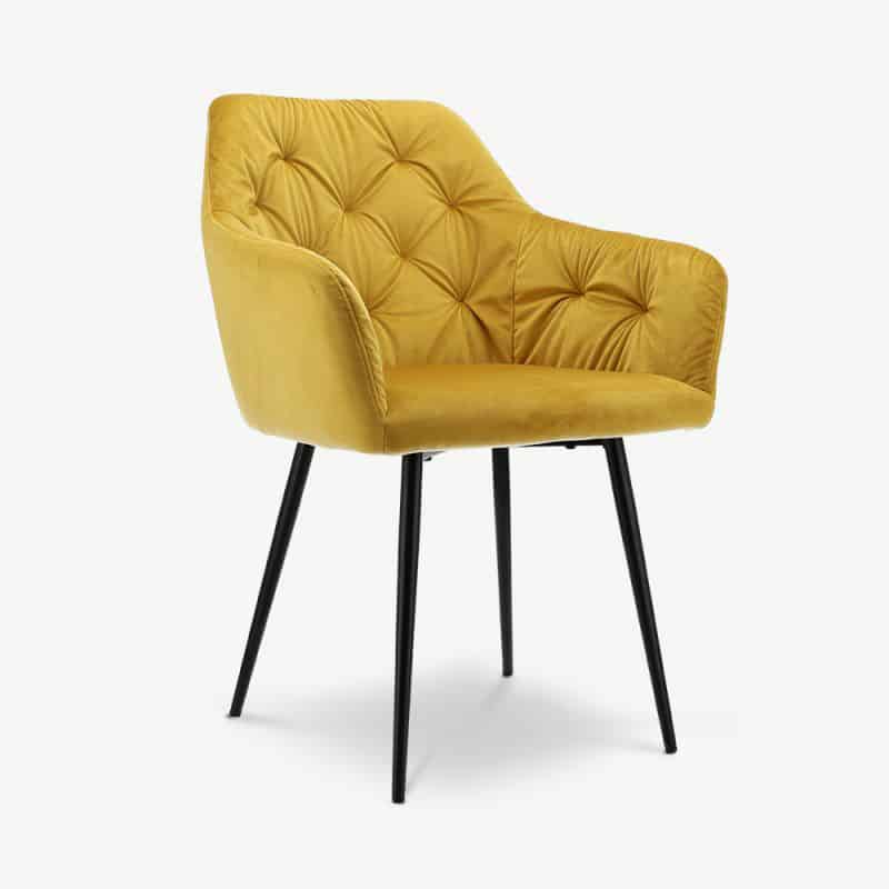 Chaise Gordon De Salle à Manger Capitonnée en Velours – Image 4