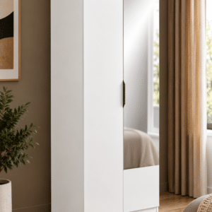 Armoire 2 portes avec miroir – GHOST – Blanc – DEMEYERE