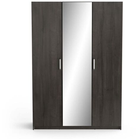 CALICOSY - Armoire 3 Portes avec Miroir L133,5 x H191,5 cm - Richmond