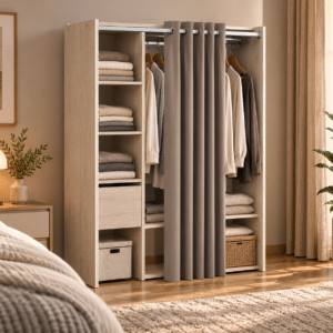PLACARD AJUSTABLE FLEUR aspect Chêne