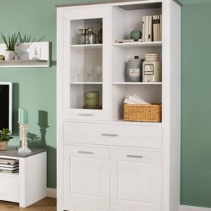 Vitrine Jasmin en pin blanc vernis