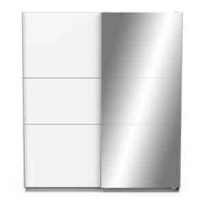 Armoire 2 portes coulissantes avec miroir – GHOST – Blanc -178,1 x 59,9 x 203 cm