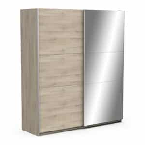 Armoire 2 portes coulissantes avec miroir – GHOST – Chêne – 178,1 x 59,9 x 203 cm – DEMEYERE