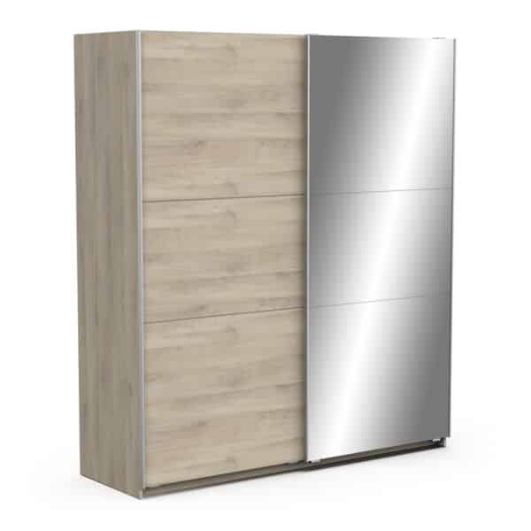 Armoire 2 portes coulissantes avec miroir – GHOST – Chêne – 178,1 x 59,9 x 203 cm – DEMEYERE
