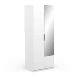 Armoire 2 portes avec miroir – GHOST – Blanc – DEMEYERE