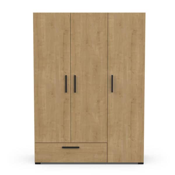 ARMOIRE 3 PORTES Chêne Hamilton AVEC TIROIR