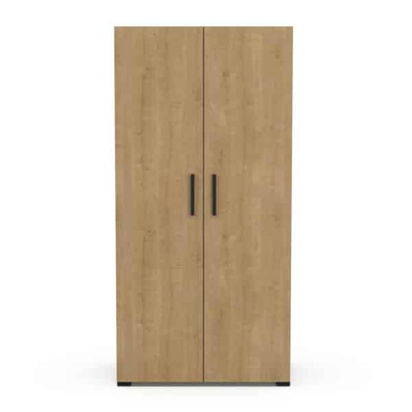 IZZY CHÊNE – ARMOIRE 2 PORTES PENDERIE AVEC RAYON CHAPEAU ET TIROIR