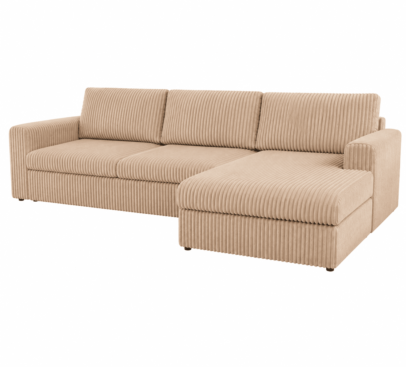 canapé angle XL NOX en velours côtelé taupe – Image 3