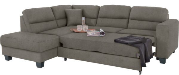 Canapé d’angle convertible Chamber, intemporel et élégant, en microfibre vintage gris – Image 3