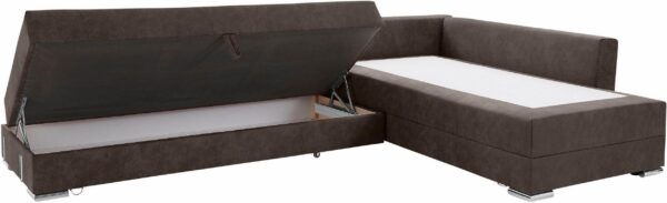 Canapé d’angle convertible INOSIGN Night & Day, en microfibre marron – Image 2