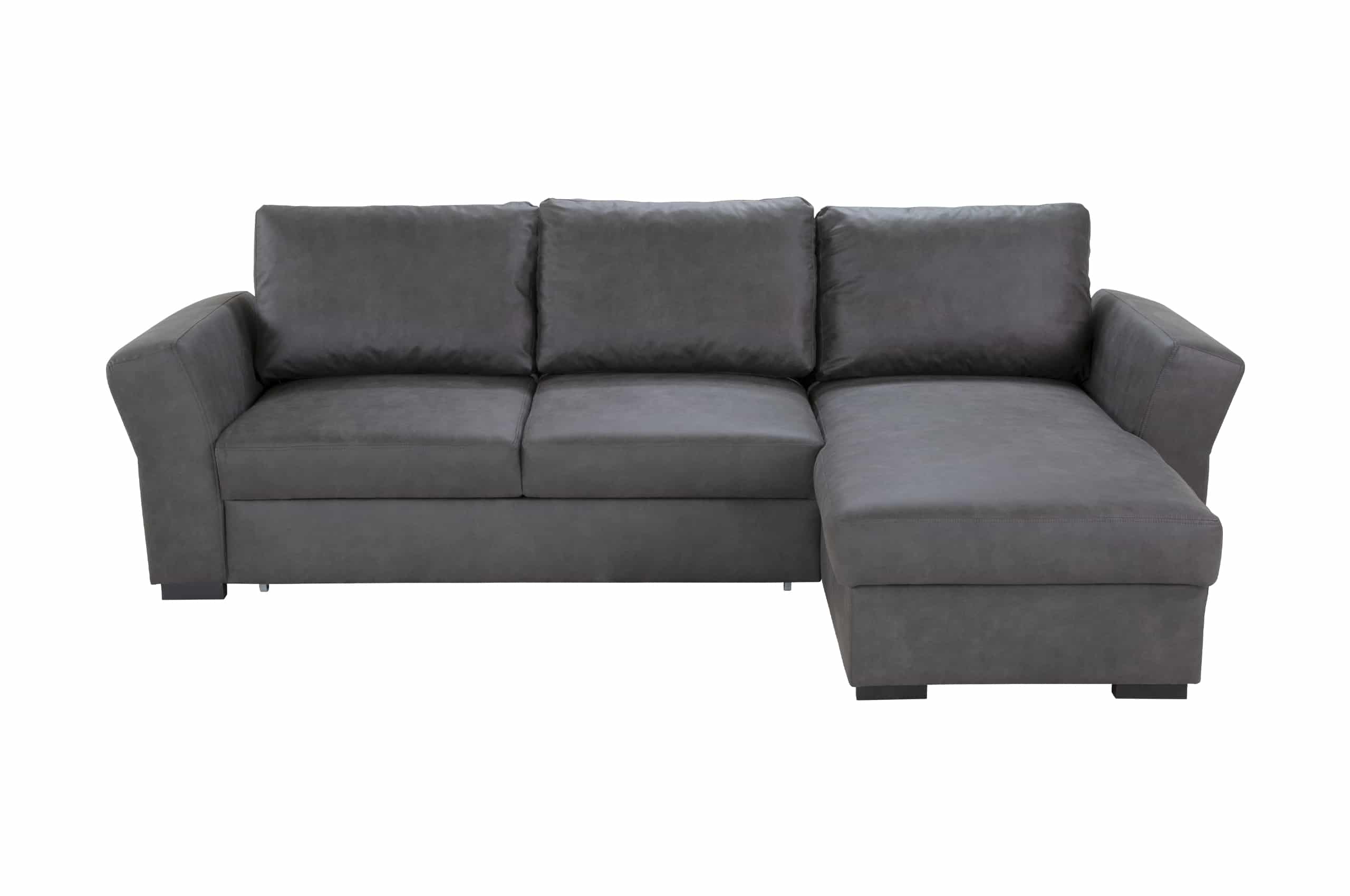 Canapé d'angle convertible et réversible cascada avec coffre de rangement en tissu Texas Marron – Image 2