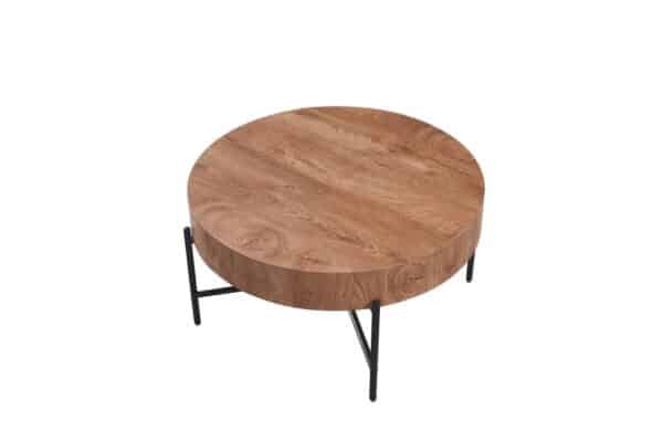 Table basse ronde Finition: MDF plaqué chêne et métal noir MSO 259 – Image 2