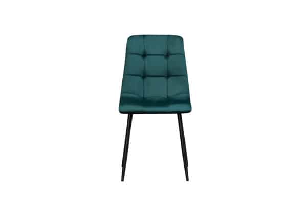 Chaise BIJORN de Salle a Manger Scandinaves Capitonnées Métal en velours vert sapin – Image 2