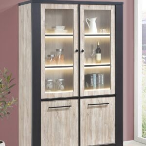 Vitrine Miami  sans éclairage en Décor Chêne  Beach
