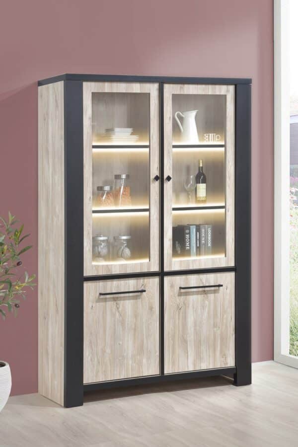 Vitrine Miami  sans éclairage en Décor Chêne  Beach