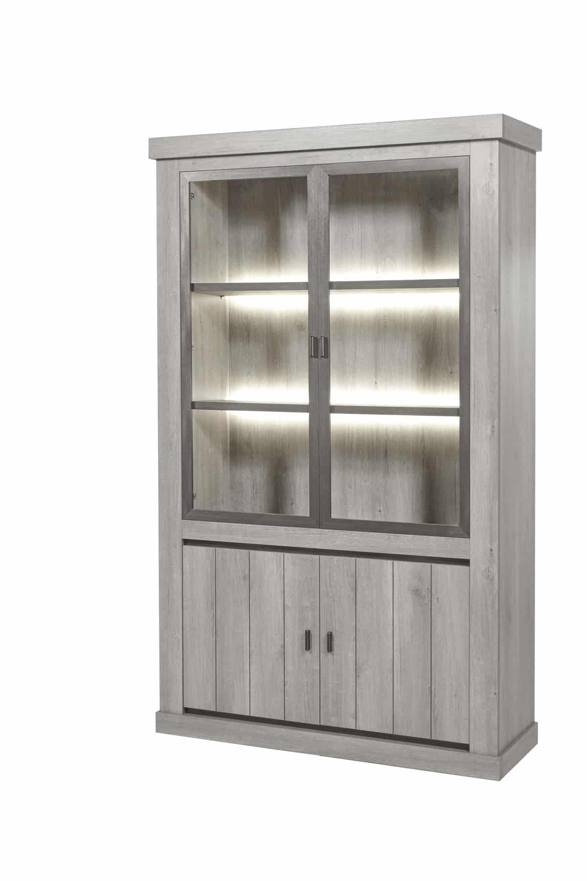 Vitrine Milan avec éclairage en Teinte: Dark Forest