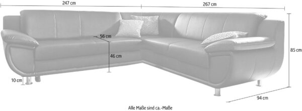 Canapé d’angle Rondo en tissu beige sablé – Image 3